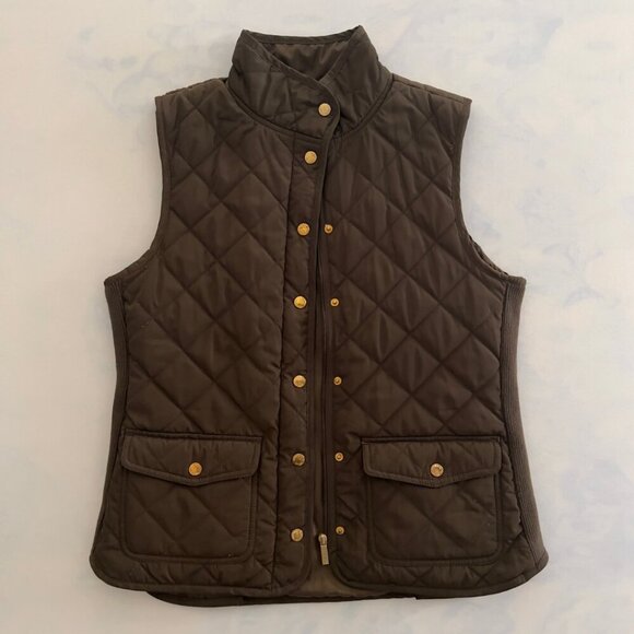 Adrienne Vittadini Dark Olive Green Puffer Vest - Picture 3 of 7